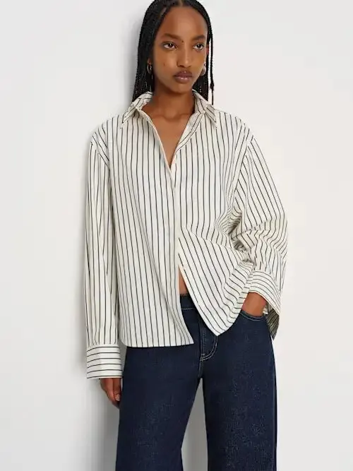 2026 Women's Fashion Thin Long Sleeve Collar Shirt Colorful Striped Printed Shirt Business Casual Professional Street Clothing