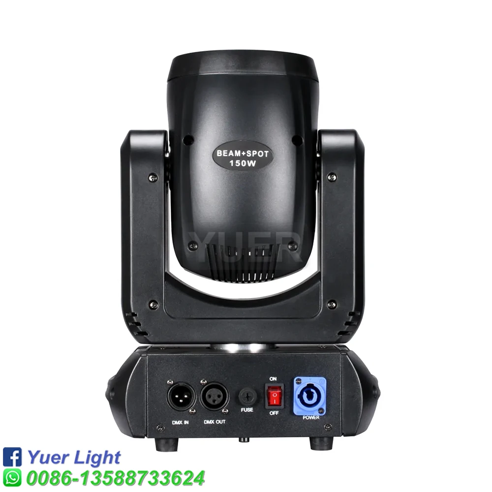 YUER Mini LED Moving Head 150W Beam Spot 18 Rotating Prisms Dmx Stage Effect Light Disco Dj Bar Wedding Club Music Party Indoor 3