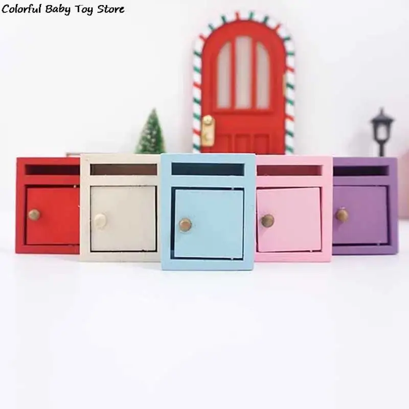 

1Pc 1:12 Dollhouse Miniature Mailbox Color Letter Box Fairy Garden Model Decor Toy Doll House Accessories