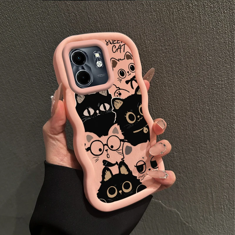 Smart 9 Six Cats Wavy Silicone Phone Case Cover