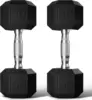 Dumbbells Set Rubber Coated Hex Hand Weights Exercise & Fitness for Home Gym Workouts Strength Training Equipment 1