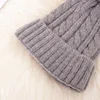 Fashion Warm Knitted Women's Hat Striped Winter Hats For Women Pink Fur Pompom Wool Beanies Thick Skullies Cap faux Pom pom Hat 6