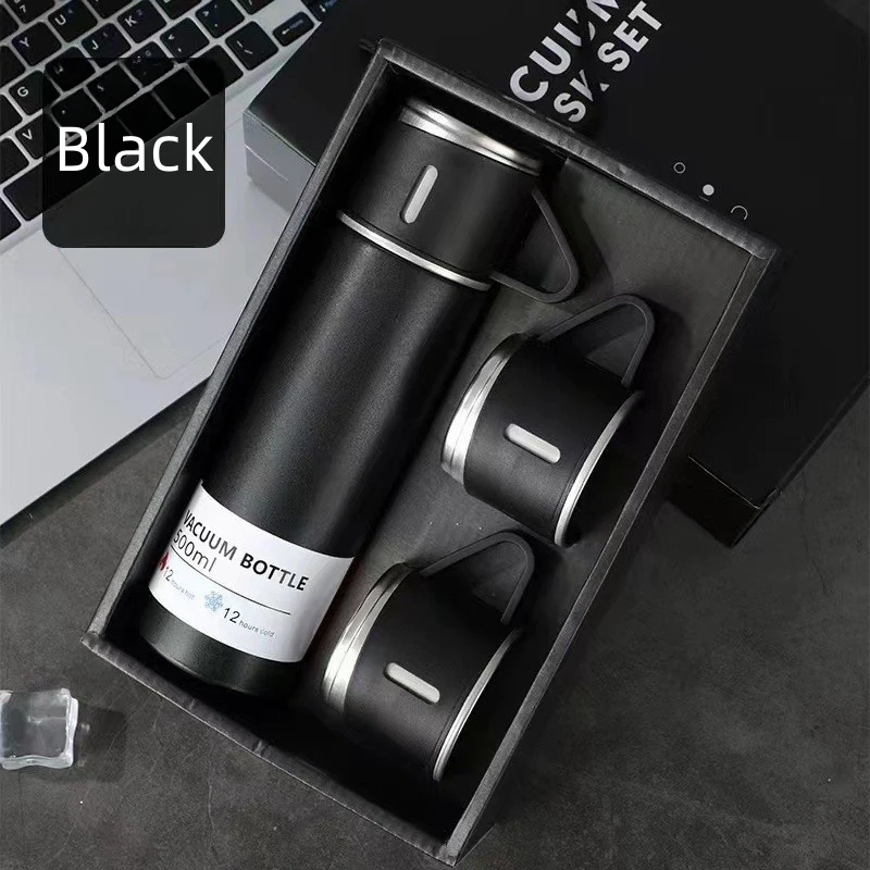 304 Stainless 500ml Steel Vacuum Insulated Water Bottle Portable Coffee Bottle Office Gift Set Business Style Travel Thermal Mug