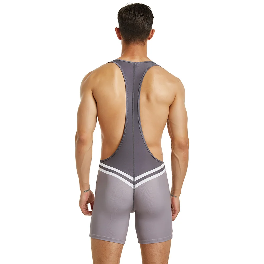 Description Picture 6 of itemMens Undershirts Leotard Wrestling Singlet Fitness Sports Workout Gym Bodysuits Underwear Seamless Jumpsuits One-piece Bodywear