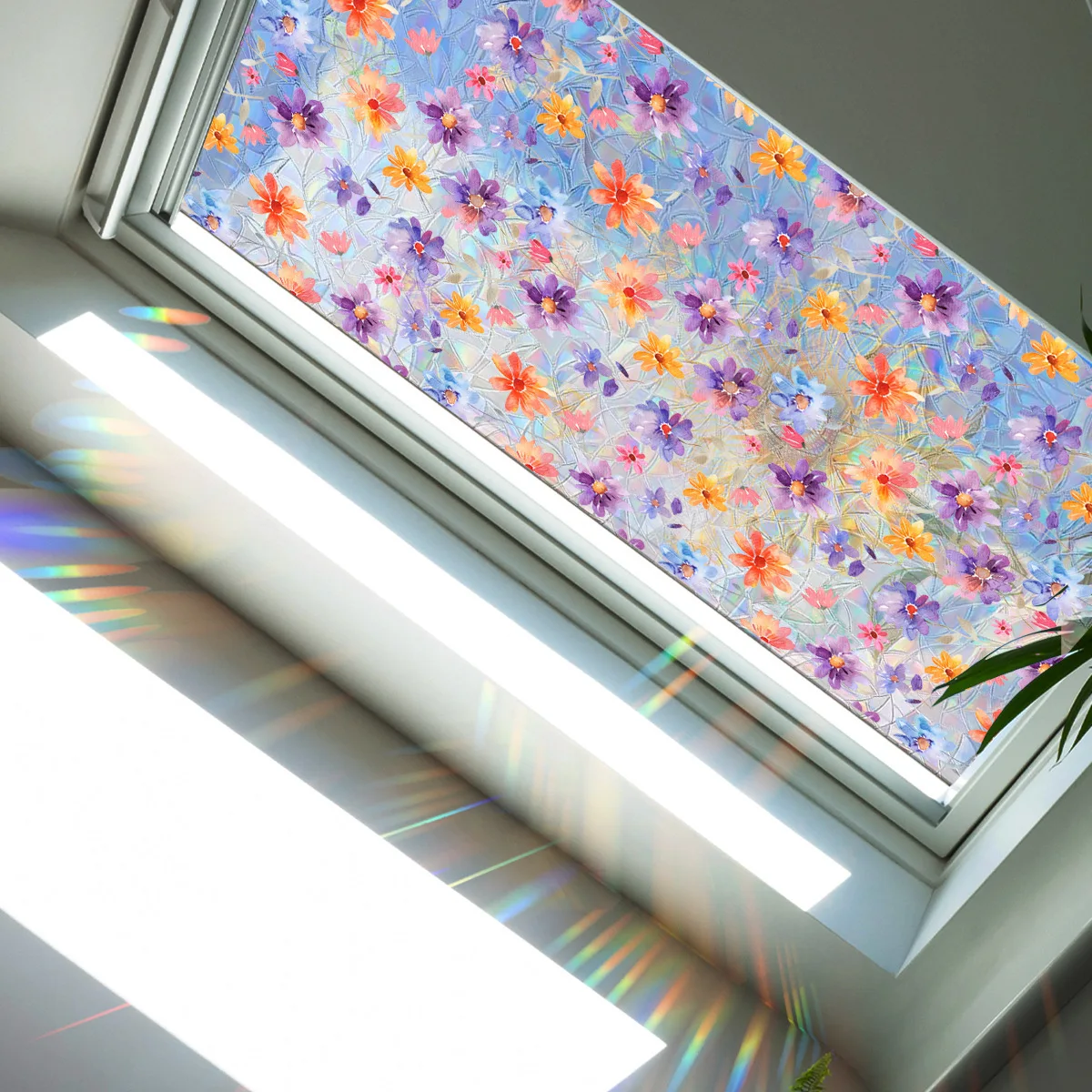 Window Privacy Film Frosted Glass Window Film Sun Blocking Non-Adhesive Heat Control Removable Stickers Decor
