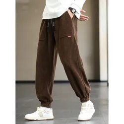 2023 New Autumn Winter Corduroy Sweatpants Men Baggy Joggers Fashion Streetwear Loose Casual Harem Pants Plus SIze 8XL