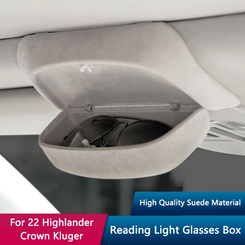 

QHCP Car Reading Light Glasses Box Sunglasses Case Holder Organizer For Toyota Highlander Crown Kluger 2022 Interior Accessories