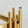 Gold Stainless Steel Frame Glass Coffee Table, Living Room Double-layer Coffee Table, Glass Countertop Coffee Table 5