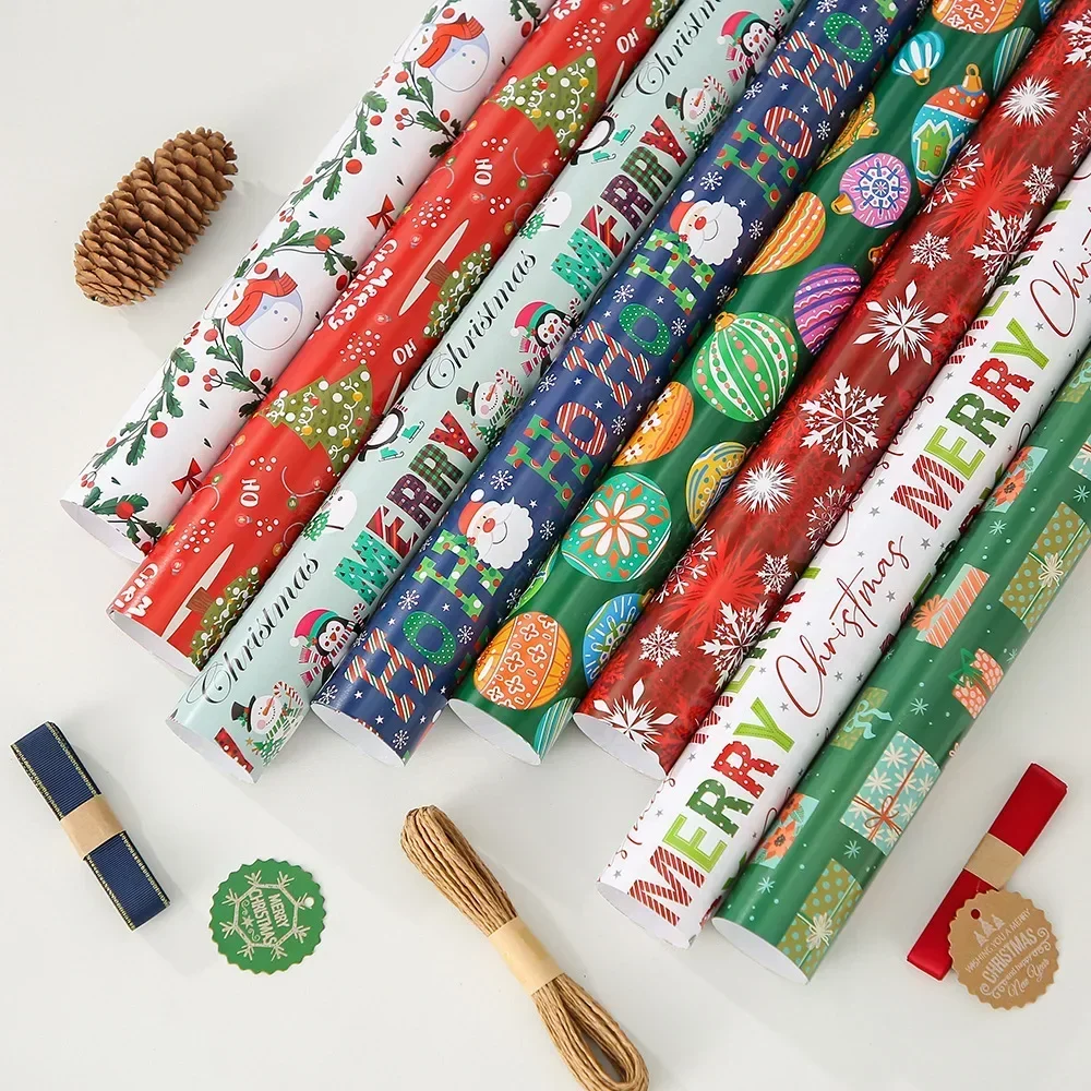 Christmas Wrapper 2025 50*70cm Christmas Gift Packaging Paper Xmas Decoration Navidad Santa ...