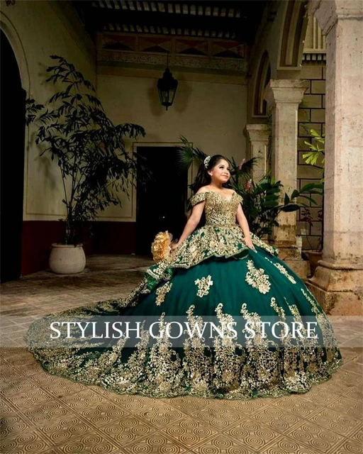 26+ Green And Gold Quinceanera Dresses