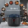 10-in-1 Slow Cooker 6 qt Blue, Electric Dutch Oven, Croc Pot 6 Quart, Slow Cook, Sear/Sauté, Nonstick, Enameled Cast Iron with S 2