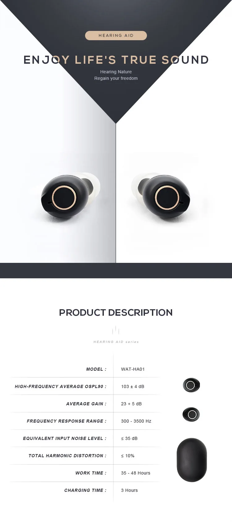 Cic Aid Hearing Rechargeable Intelligent Digital Sound Amplifier Wireless in Ear