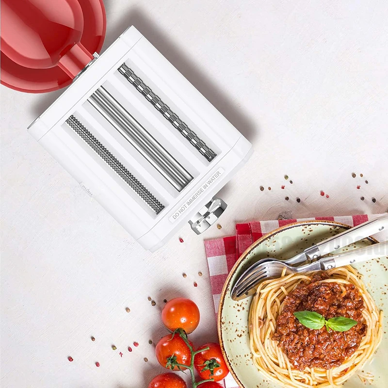 For KitchenAid 3 in 1 Spaghetti Fettuccine Healthy Homemade Pasty Noodle Maker Cutter Wide Dough Roller Attachment Pasta Maker
