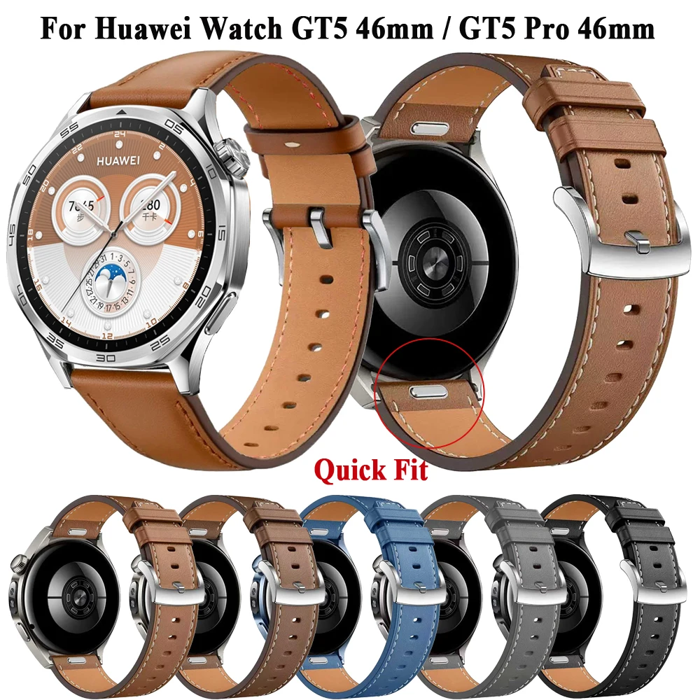 Premium Leather QuickFit 22mm Smart Watch Strap Bracelet