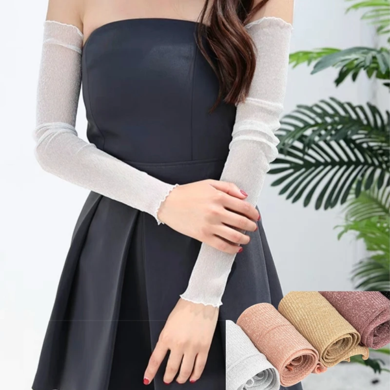 

Sexy Dress Party Lace Glove Women Solid Fingerless Gloves Stretch Arm Elbow Sleeves Gloves Summer Sunscreen Mittens New 2024