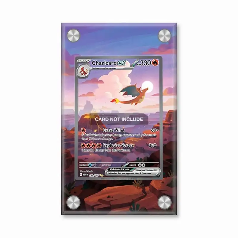 Charizard ex Extended Art Display Case: Premium Acrylic Stand