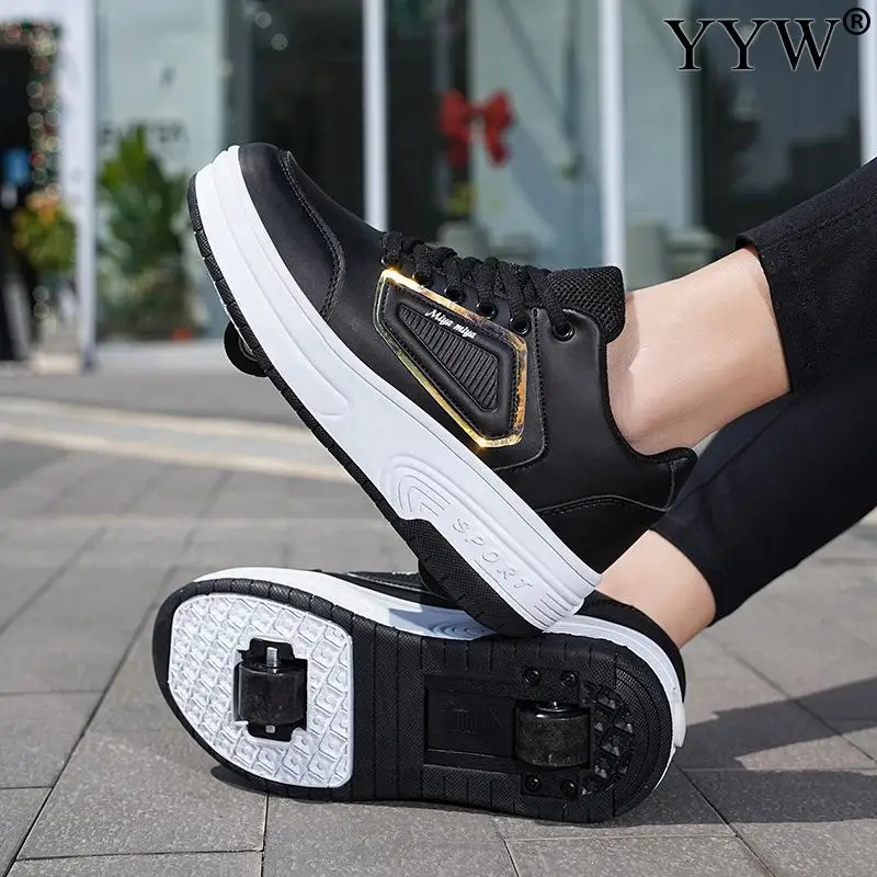 Kids Roller Shoes 2 Wheels Detachable Outdoor Blade Flying Breathable