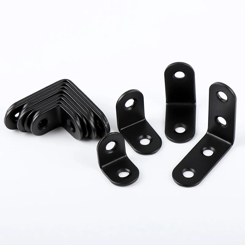 

Thickened L Shape Black Corner Brackets Stainless Steel Right Angle Code Holder 90 Degree Corners Bracket Furniture Connectors