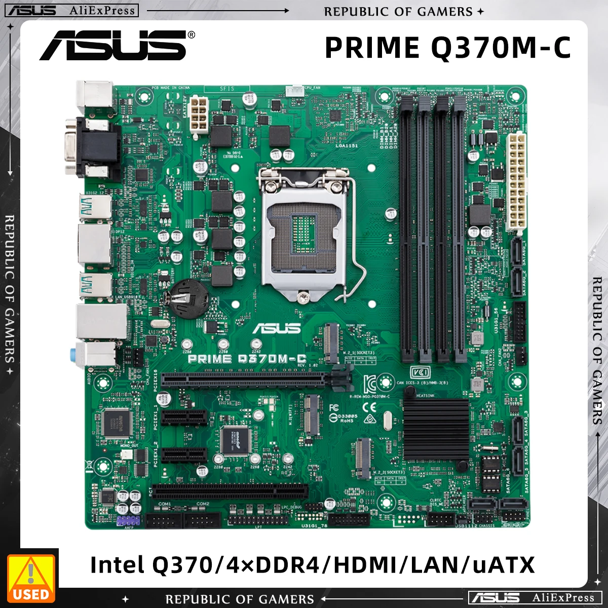 

ASUS PRIME Q370M-C Motherboard Intel Q370 LGA 1151 4×DDR4 PCI-E 3.0 2×M.2 USB3.0 Micro ATX HDMI support 7th gen/6th gen Core cp