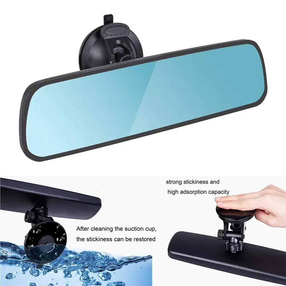 Car Interior Rear View Mirror 360 Rotates Wide-angle Rearview Mirror Adjustable Suction Cup Auto Interior Accessories