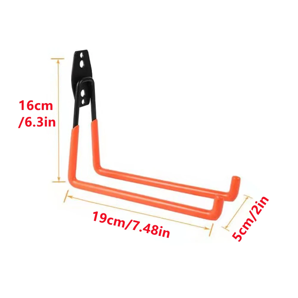 Heavy Duty Wall Mount Garage and Garden Tool Organizer with Anti-Slip Metal Hooks