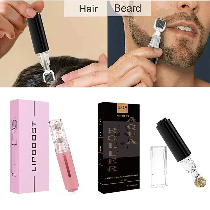 Derma Roller 105 Pin Titanium Needle Roller Lip Beard Growth Facial Care Beauty Tools and Serum Applicator