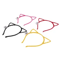 4 Pcs Cat Ear Hair Hoop Glitter Headband Cosplay Costume Kit LED Delicate Embellished 1