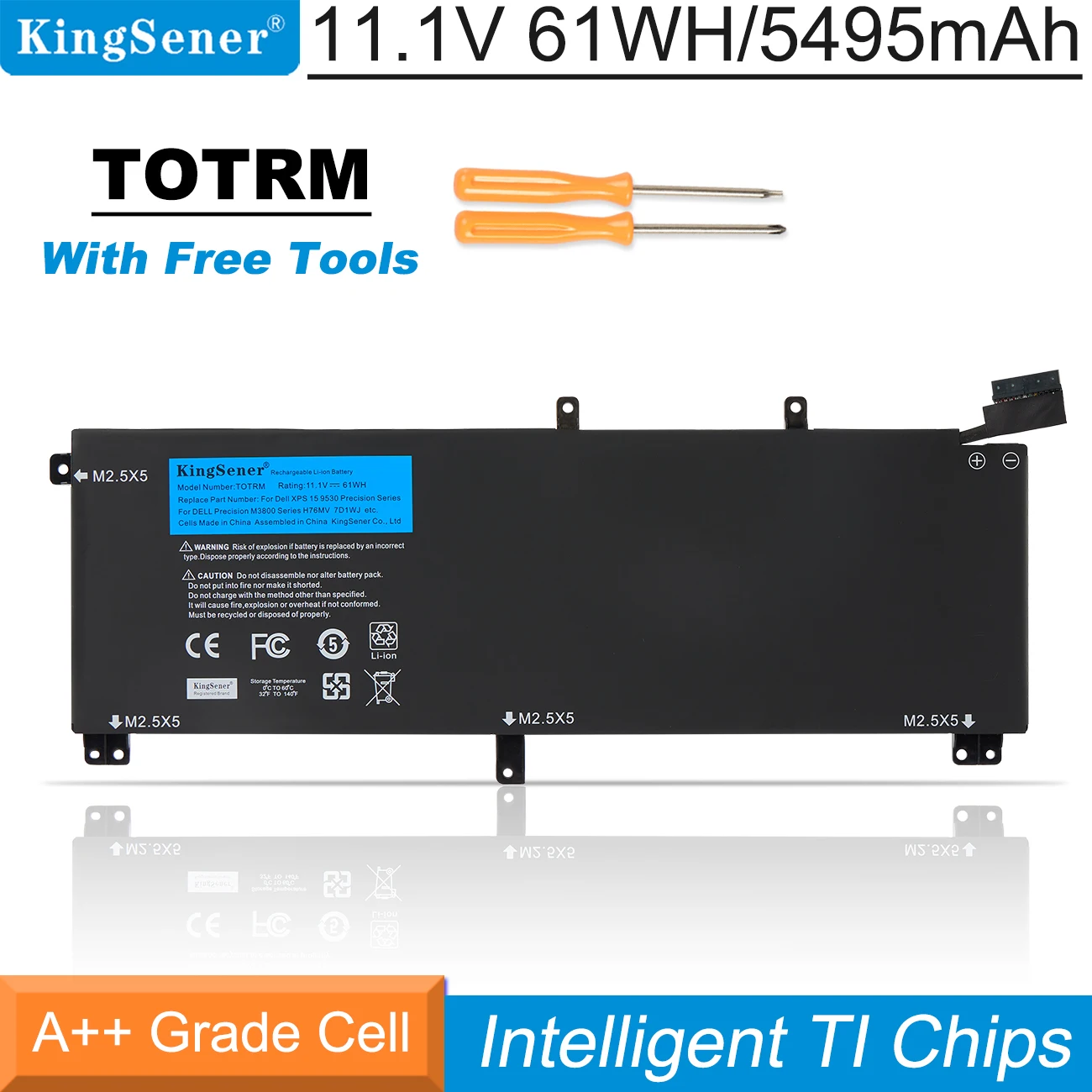 Batterie TOTRM Pour Dell XPS 15 9530 Et Precision M3800 – 11,1V 5400mAh – NEUVE