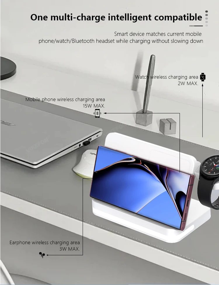 Drahtloser Ladeständer für iPhone 17–12 Samsung S25 S22 Ultra Fold Z Flip Galaxy Watch Active Buds Schnellladestationshalter – Detail 23