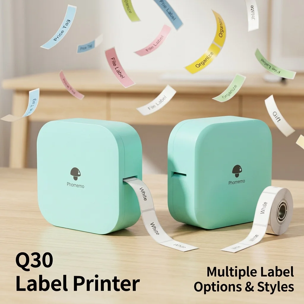 Phomemo Q30 Label Maker Wireless Mini Thermal Printer Portable Adhesive Sticker Barcode Labeling Machine for School Home Office - 1