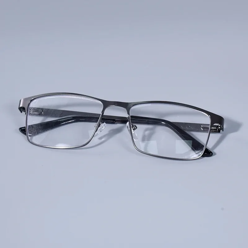 Anti Blue Light Men's Square Metal Frame Reading Glasses