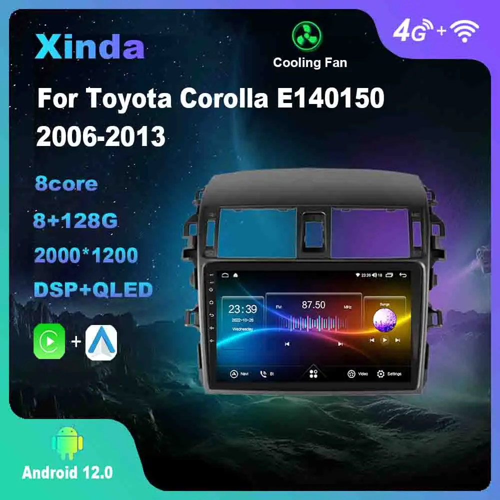 

Android 12.0 For Toyota Corolla E140150 2006-2013 Multimedia Player Auto Radio GPS Carplay 4G WiFi DSP Bluetooth