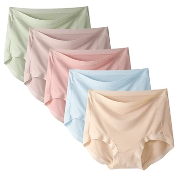 5 pezzi/set biancheria intima da donna a vita alta mutandine modali traspiranti slip da donna morbidi e confortevoli