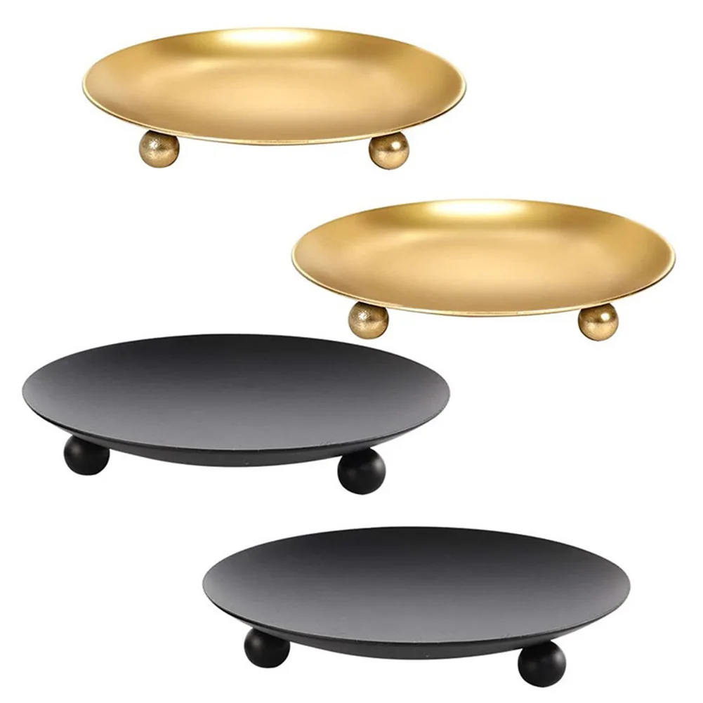 Candle Holders 1pc Iron Plate Candle Holder Pillar Art Decorative Pedestal For Wedding Party Spa Festival