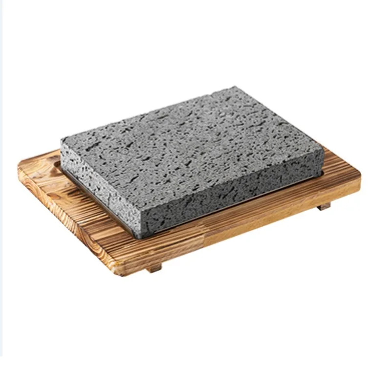 volcanic rock barbecue stone roasting pan steak frying pan western restaurant high-temperature rock heat insulation pad anti-sca