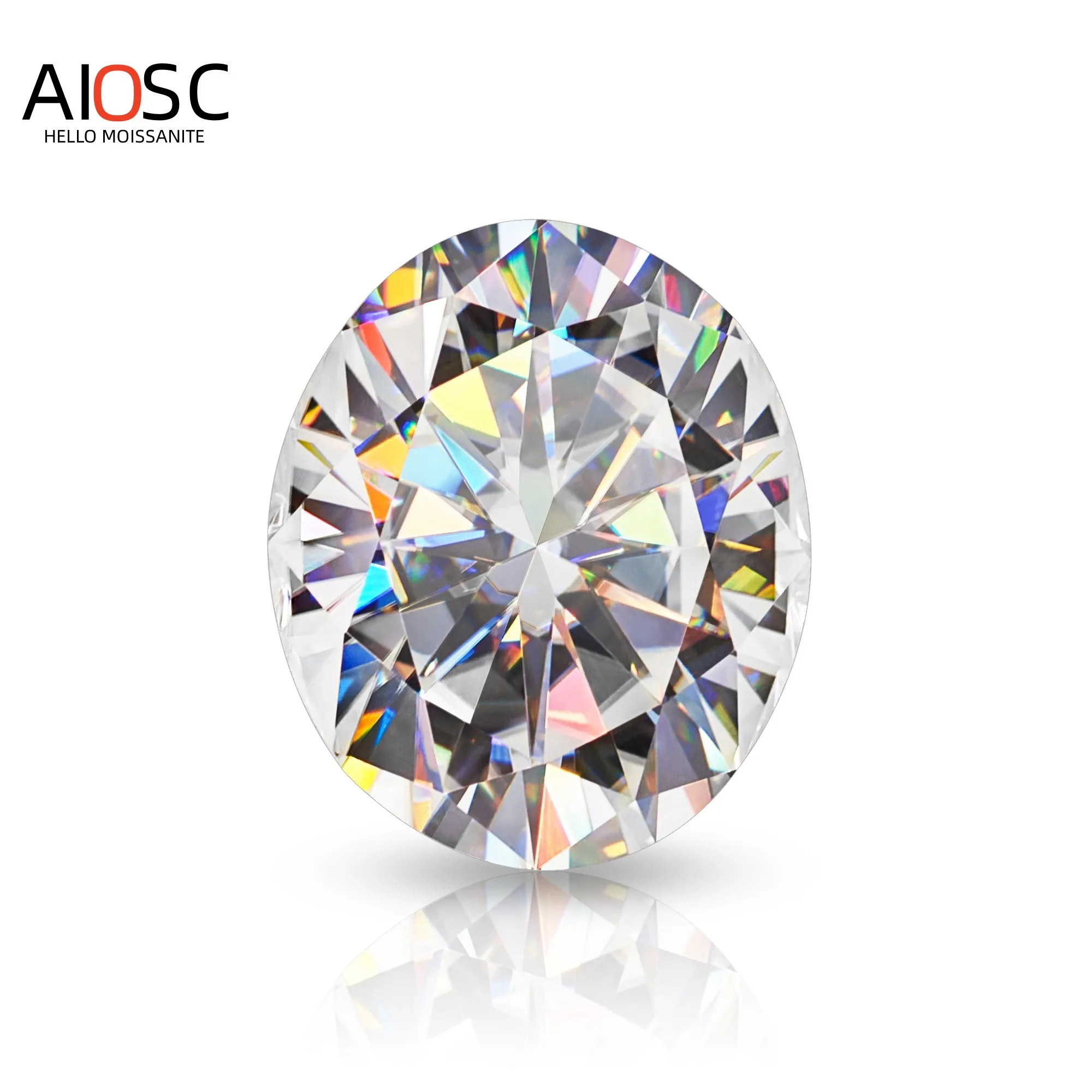 Aiosc Moissanite Pietra Sciolta Da 0.3 A 8,0 Ct Taglio Ovale Super Bianco D Colore Vvs Grado Con Certificato Gra Diamond Tester Lab Gem