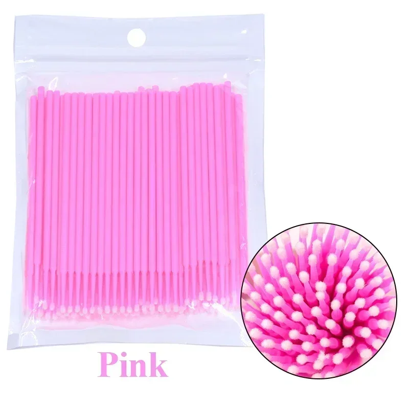 Cleaning Micro Cotton Brush Lash Extension 100Pcs Eyelash Swab Individual Eyelashes Microbrush Beauty Makeup Clean Remover Tools