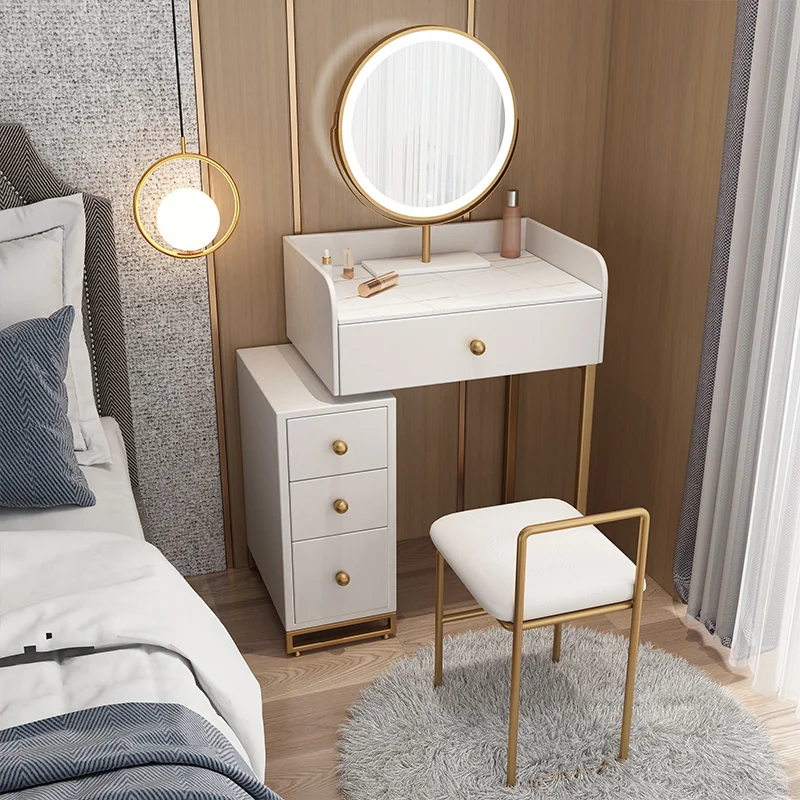 

Mobile Makeup Bedroom Sets Mirror Minimalist Coffee Dressing Table Storage Luxury Tocador Maquillaje Luxury Furniture WWH20XP