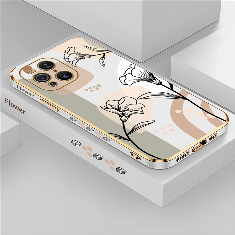 Luxury Flower Pattern Design Plating Soft Phone Case