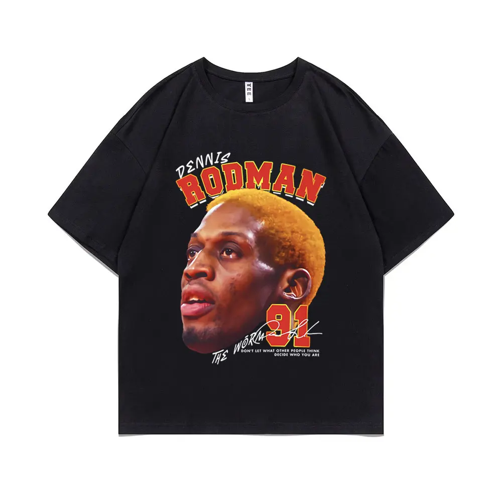

The Worm Dennis Rodman Print T-shirt Men Women Fashion Basketball Boy T Shirts Unisex 100% Pure Cotton Tees Male Vintage Tshirt