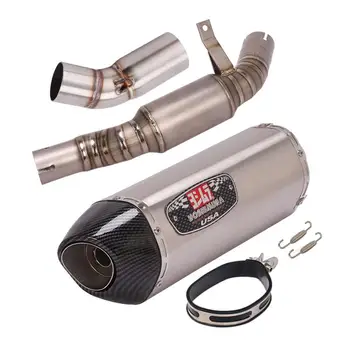 For Benelli Leoncino 500 51MM Motorcycle Exhaust System Mid Link Pipe Escape Connect Tube With DB Killer Slip On Stainless Steel