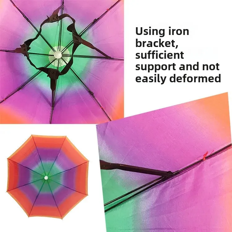 Children's Umbrella Hat Head-Wearing Fishing Travel Sunshade Rainproof Outdoor Windproof Sunny-Rain Umbrella Cap for Fishing Boa