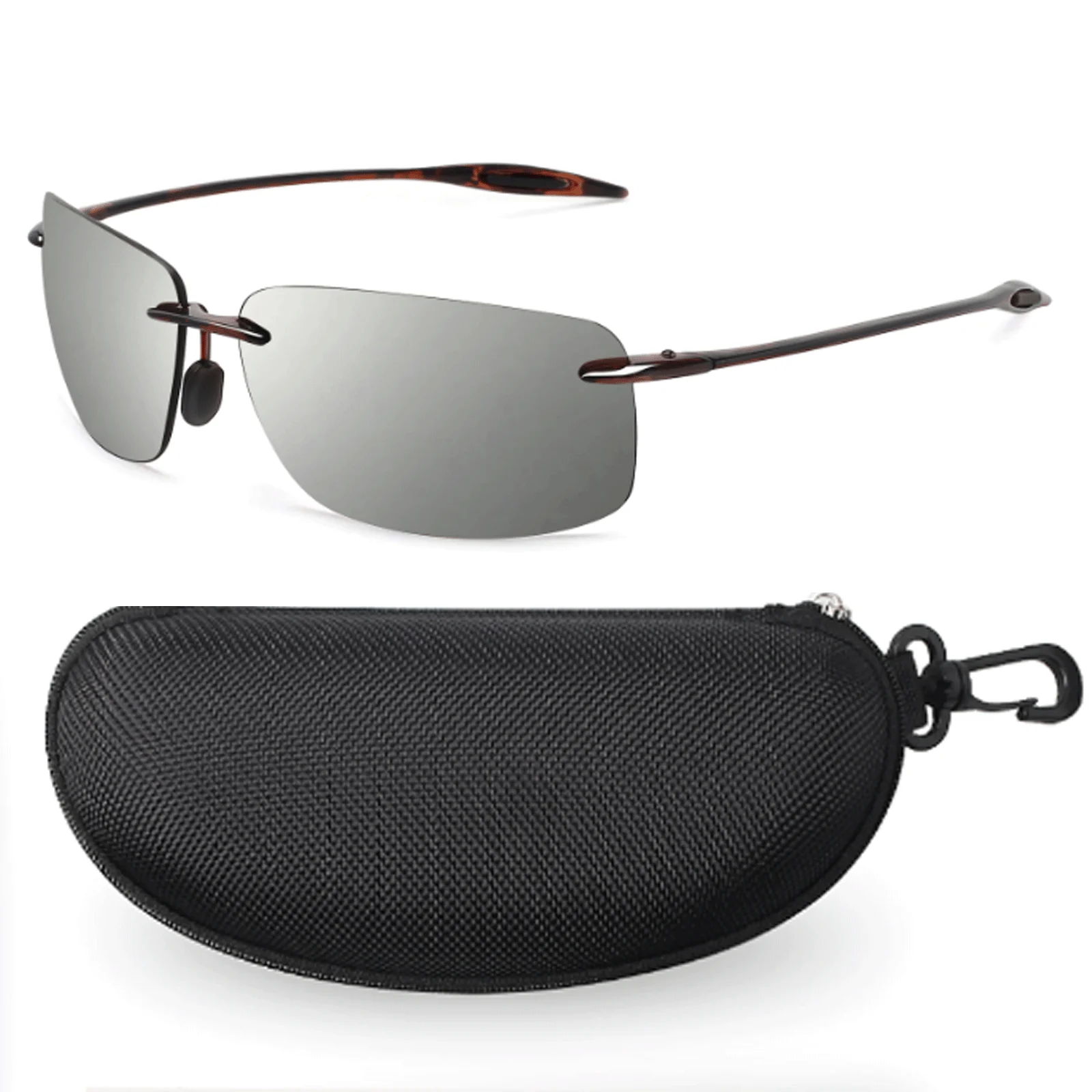MAXJULI Polarisierte Klassische Sport Randlose Sonnenbrille Männer Angeln Fahren Männlich Rechteck Ultraleicht Rahmen Sonnenbrille UV400 MJ8009 – Detail 15