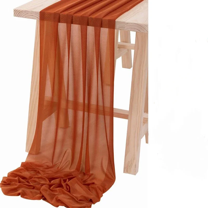 Terracotta Wedding Arch Draping Fabric Chiffon Sheer Drapes 2PACK for Wedding Birthday Party Backdrop Curtains Decorations