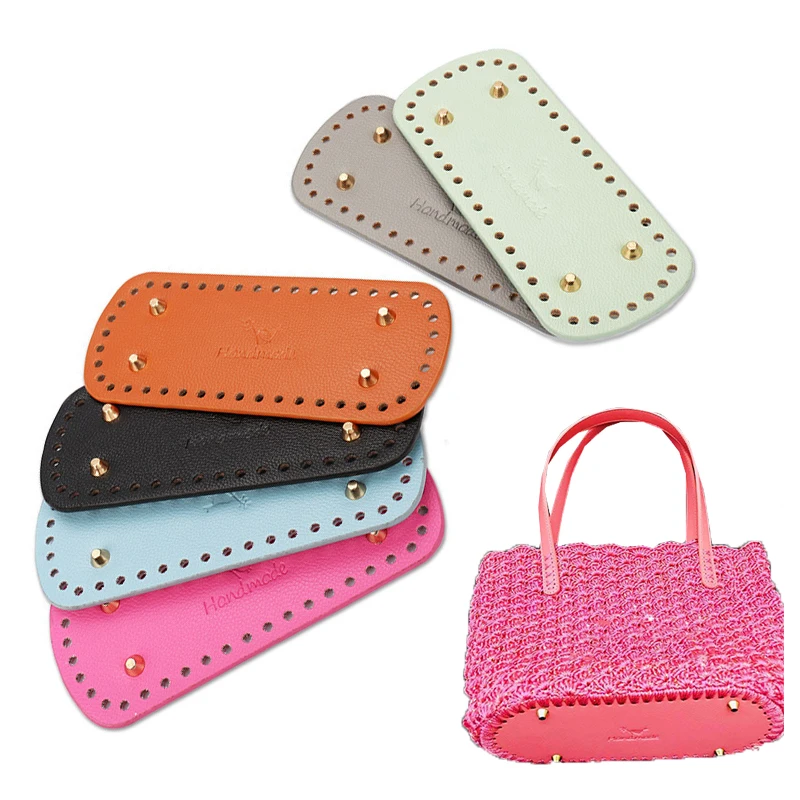 

20*8cm Long Oval Bottom For Knitted Bag PU Leather Handmade Bottom DIY Crochet Pad Women Bag Bottom Handbag Bag Accessories