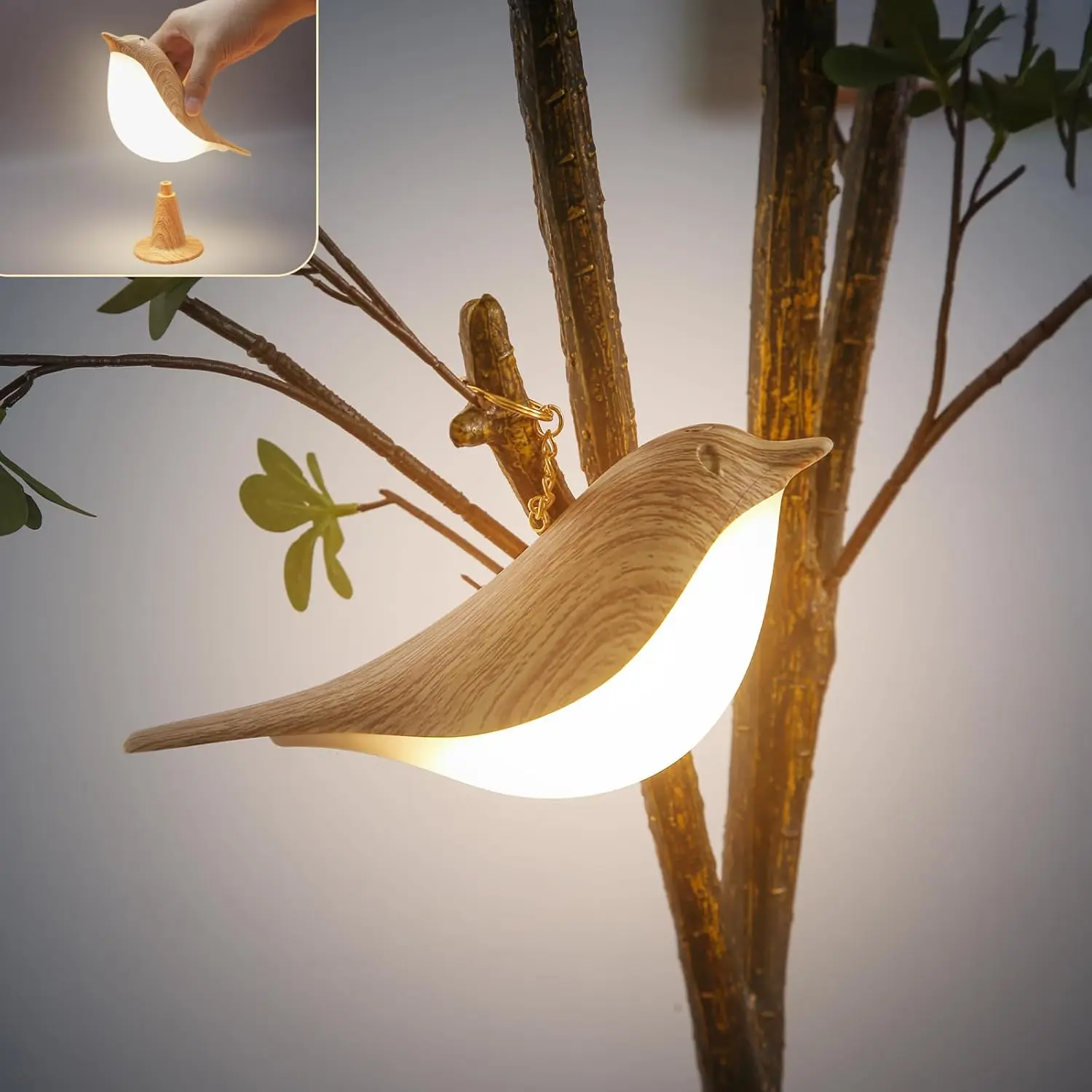 Small Bird Table Lamp Cordless Night lamp Battery 3 Color Temperatures Dimmable Touch Bedside Lamps Rechargeable Outdoor Lights bird table lamp