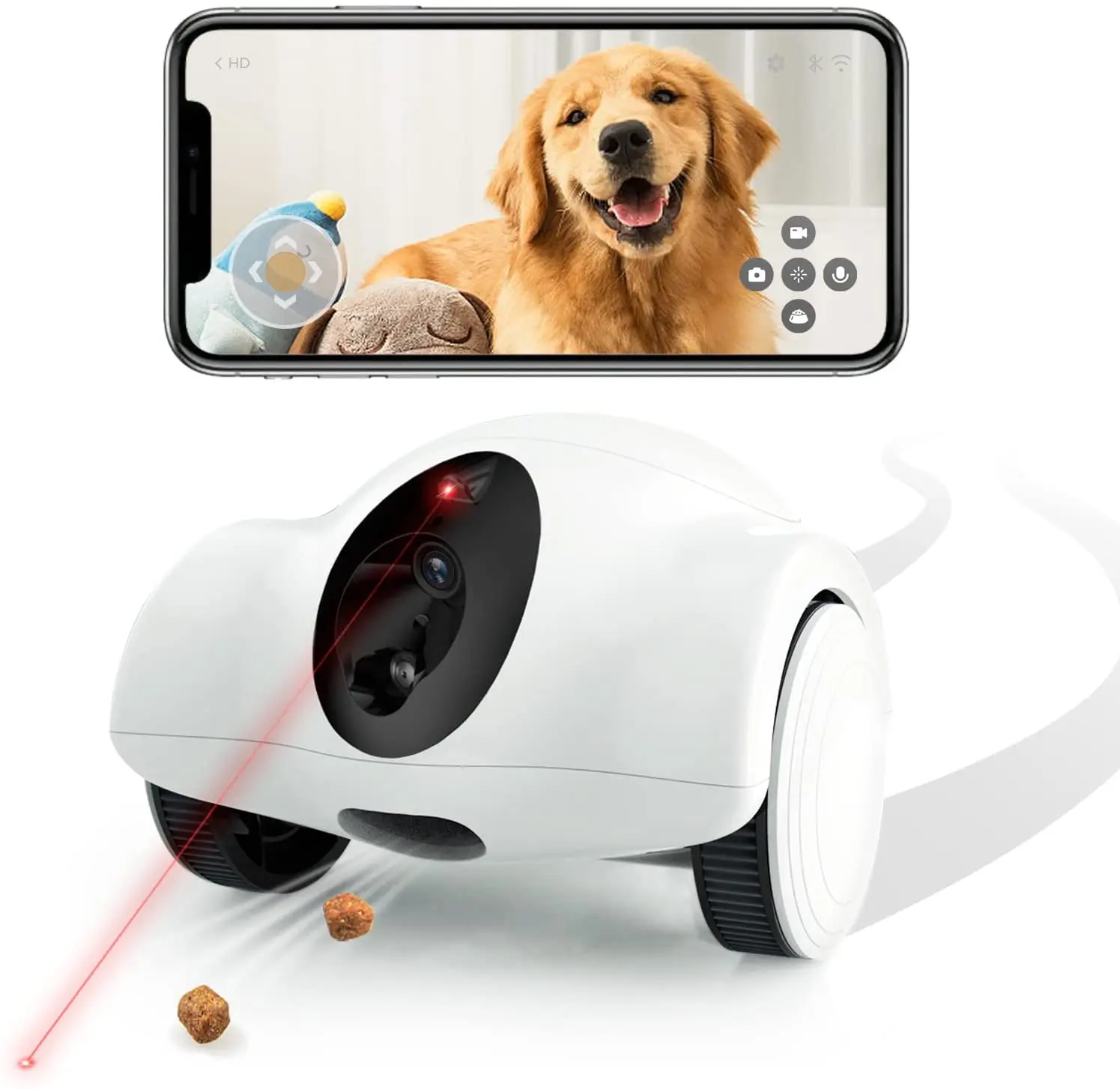 New Pet Toys Webcam Robot Full Hd 1080p Smart Pet Toys Robot With Dog Cat Camera Treat Cat Toy smart Companion