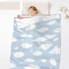 Cloud Throw Blanket, Blue and White Gift for Girl and Boy, Lightweight Super Soft Suitable for Sofa, Chairs, Bed for Kid 2