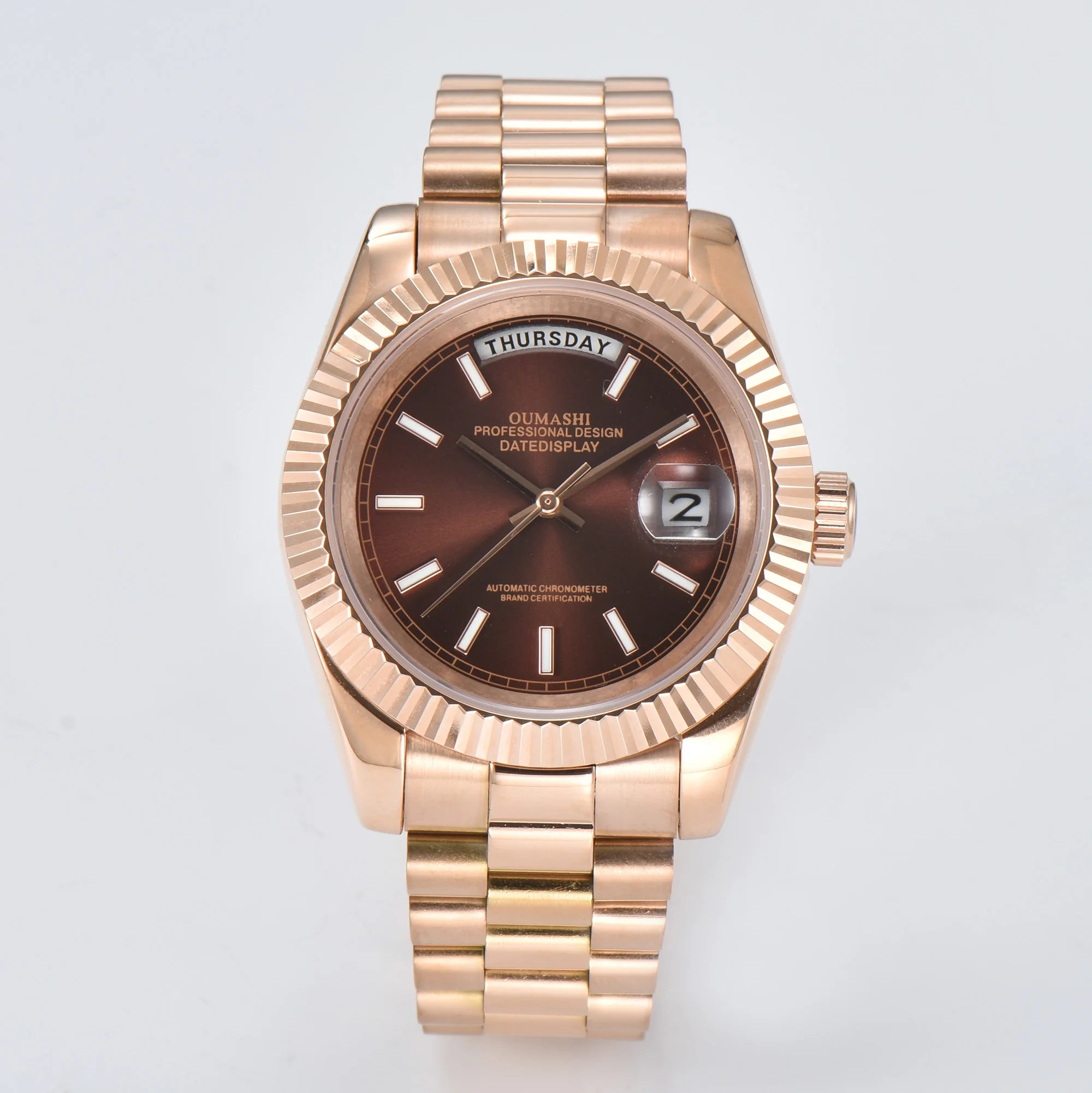OUMASHI 自動巻き 腕時計 ローズゴールド
