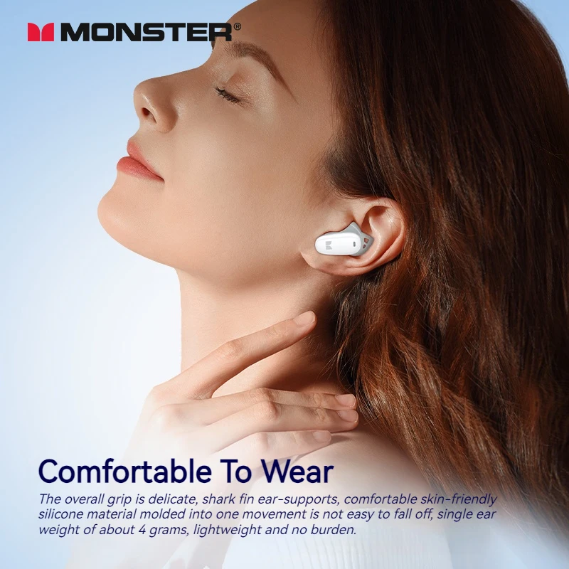 Monster N-Lite 206 Ture Wireless Headphones In-Ear Invisible Bluetooth Earbuds AI Noise Cancelling IPX5 Sports Earphone with Mic